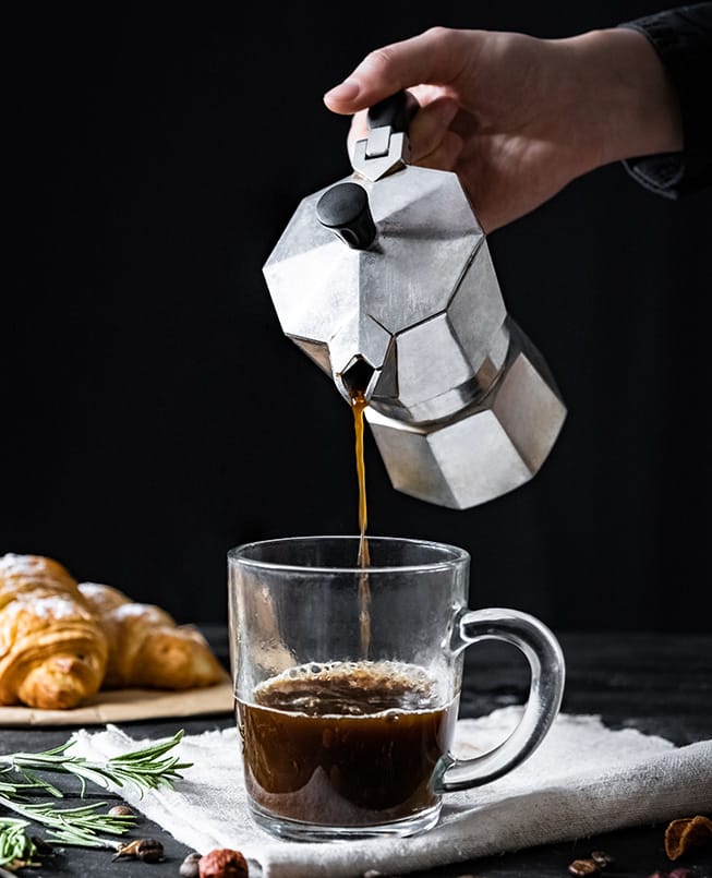 Preparacion en cafetera Italiana o Moka